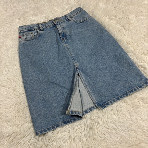 Ralph Lauren Vintage Denim Jean Light Wash Knee Skirt size 4 - Picture 1 of 12